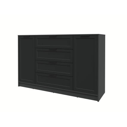 Тумба Тренд КТ-Т160 (Антрацит ЛДСП/ Черный ЛМДФ) Ш1600 В1020 Г451